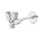 18K Gold Lotus Labret with VVS D Color Lab Diamonds