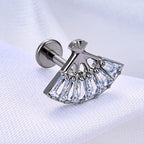 LAB_CFan_01 ASTM F136 Titanium 16G (1.2mm) Push Pin Chinese Fan Piercing Jewelry
