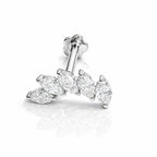 18K Gold Five Marquise Cluster Labret Lab Diamonds