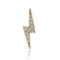 18k Gold Natural Diamond Studded 16G (1.2MM) Internally Threaded Lightning Bolt Stud