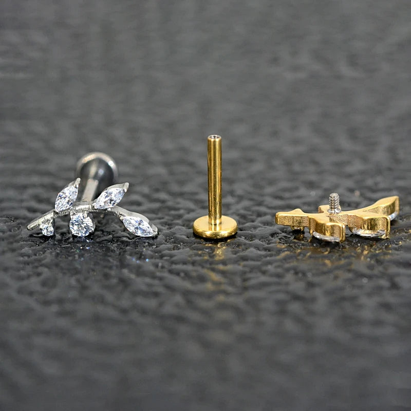 Elegant Titanium Leaf Design Jewelry