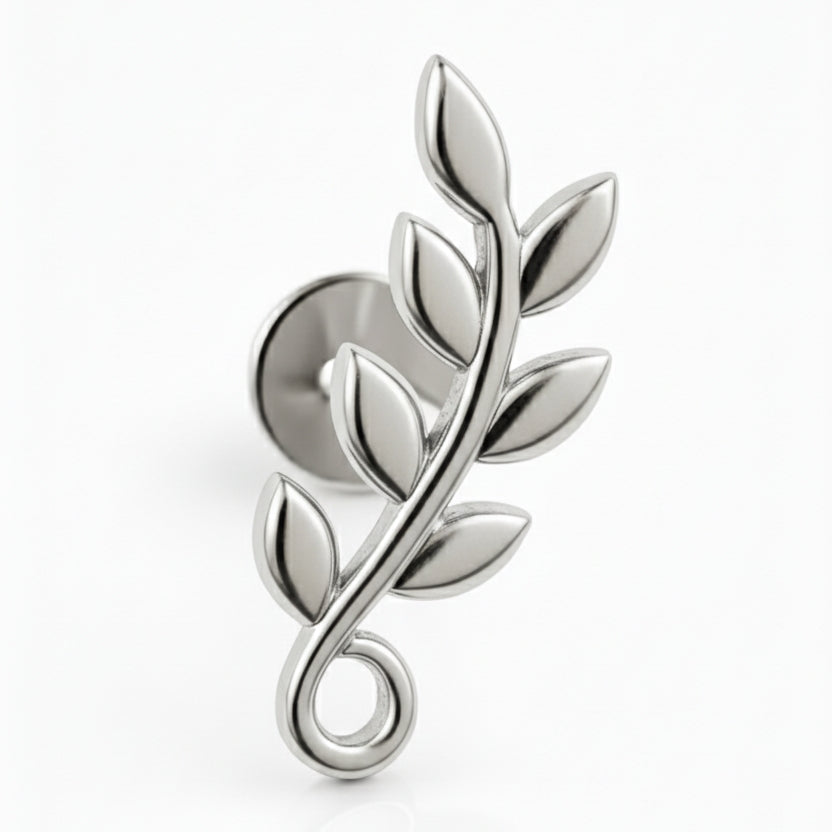 18K Gold Leaf Flat Back Stud – Internally Threaded (Sold Per Piece)