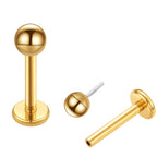 ASTM F136 Titanium 18G Threadless Push Pin Globe Labret Stud