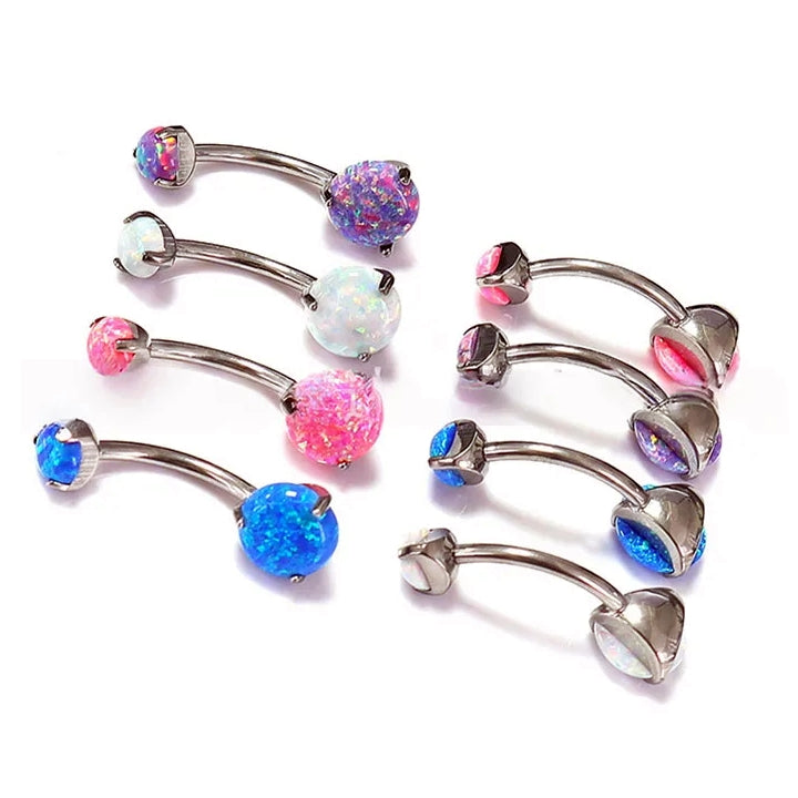 ASTM F136 Titanium 14G (1.6MM) Internally Threaded Belly Button Piercing 12MM