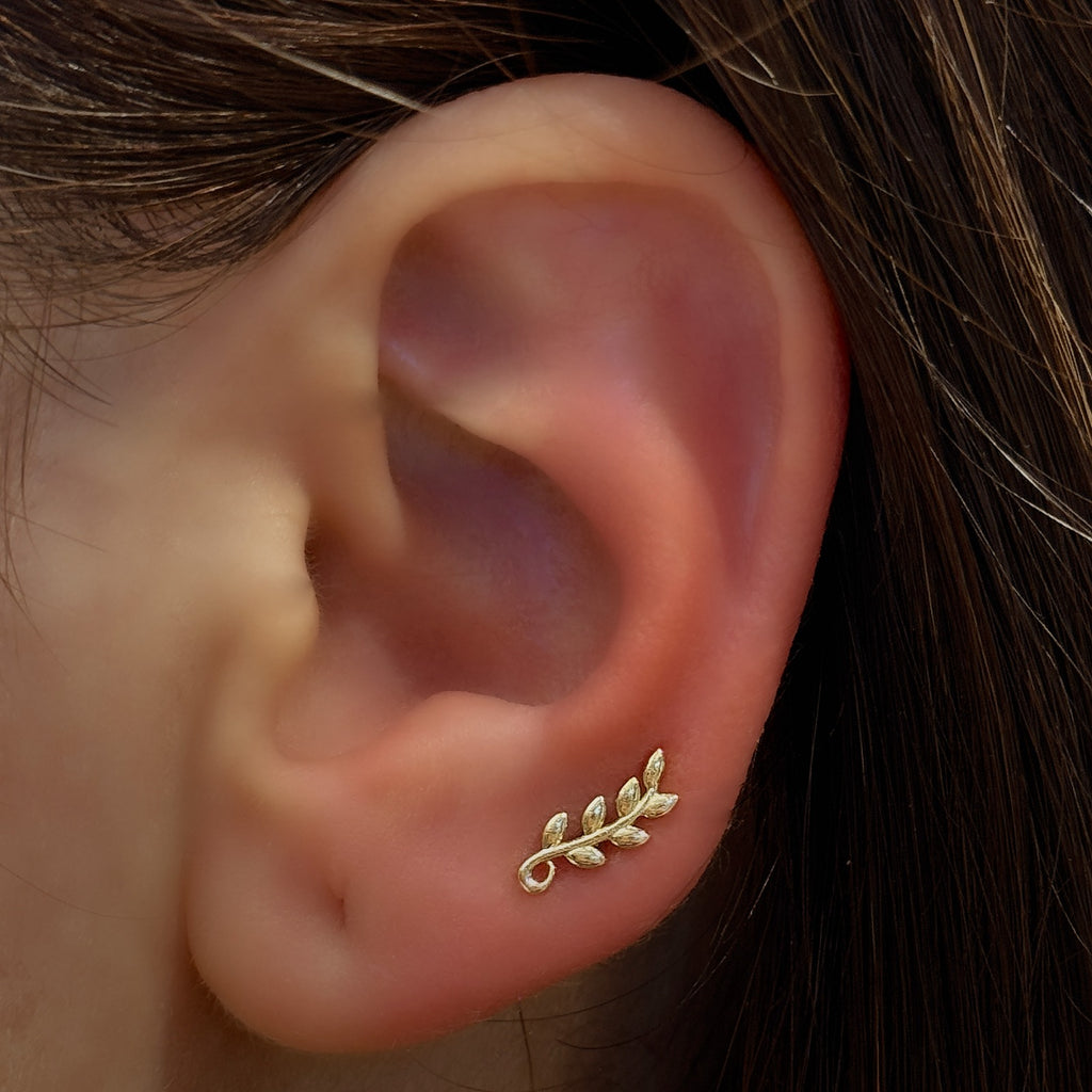 18K Gold Leaf Flat Back Stud – Internally Threaded (Sold Per Piece)