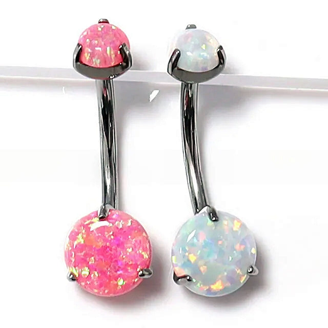ASTM F136 Titanium 14G (1.6MM) Internally Threaded Belly Button Piercing 12MM