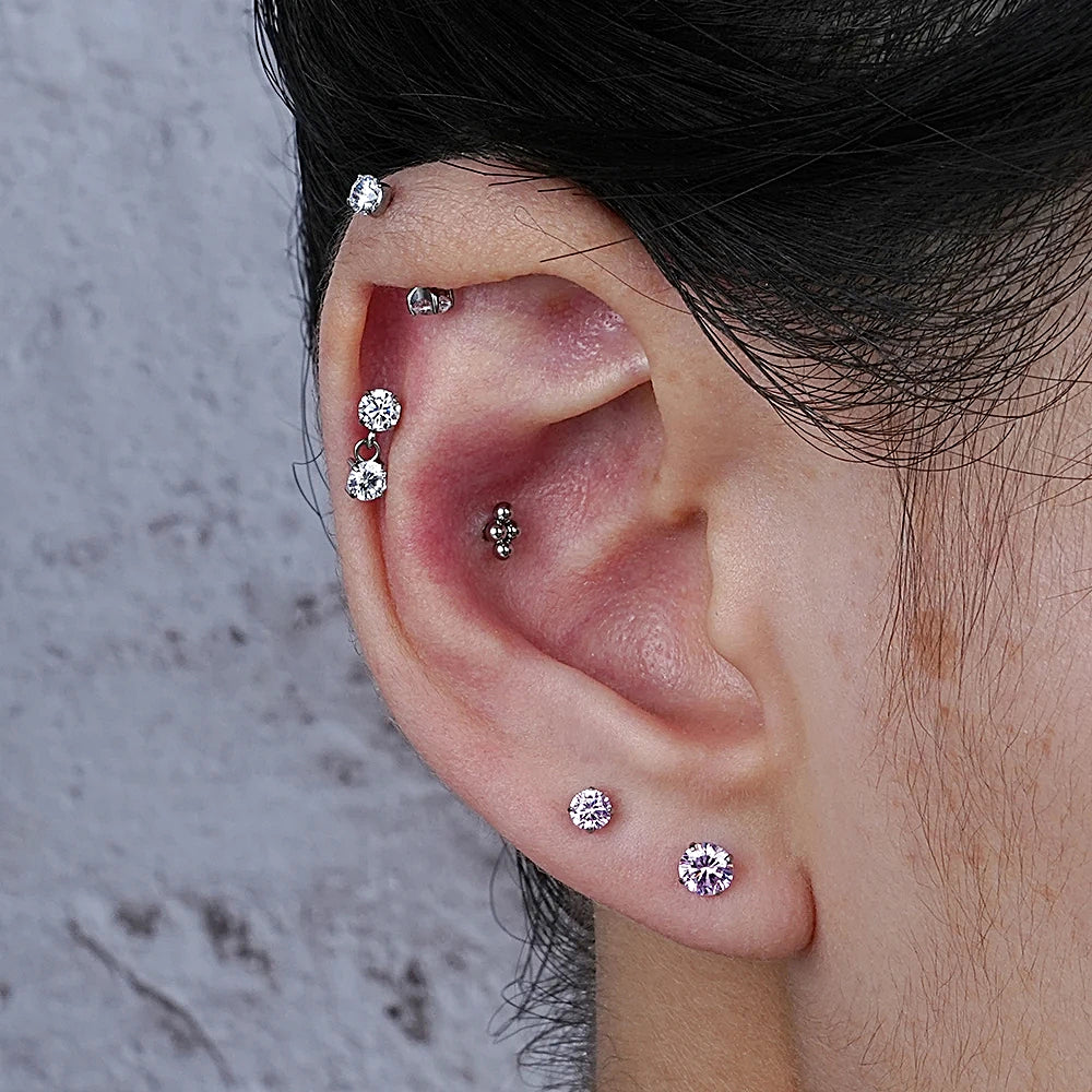 Lab_Dangling_01 ASTM F136 Titanium 16G (1.2mm) Internally Threaded Dangling Piercing Stud