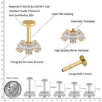 Vertical Helix Titanium Jewelry – 3 CZ Marquise Cluster