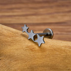 LAB_Star_04 ASTM F136 Titanium 16G (1.2MM) Internally Threaded Triple Star Piercing Stud