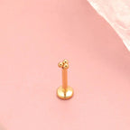 Titanium 16G Internally Threaded Trinity Labret Stud