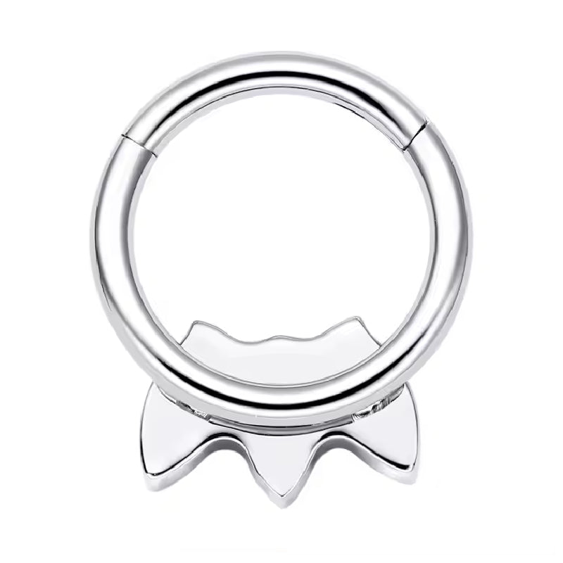 Titanium 3 Opal Stone Daith &amp; Septum Piercing Hoop 16G 8MM