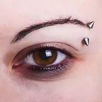 Natural Titanium 16G (1.2MM) Internally Threaded Spike Rook Eyebrow Piercing
