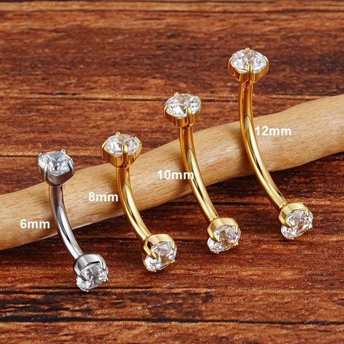 Titanium 16G (1.2MM) Internally Threaded Rook Eyebrow Piercing