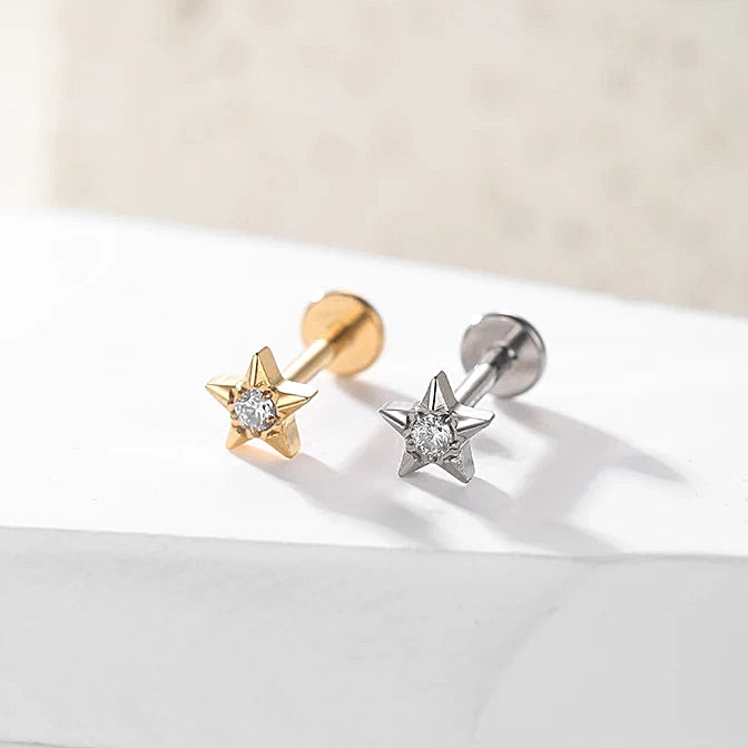 Titanium Internally Threaded Star Stud