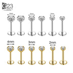 ASTM F136 Titanium 18G Threadless Push Pin Labret Stud