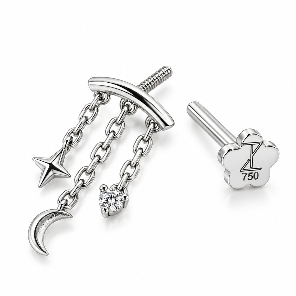18K Gold Celestial Cascade Hidden Helix – Moissanite