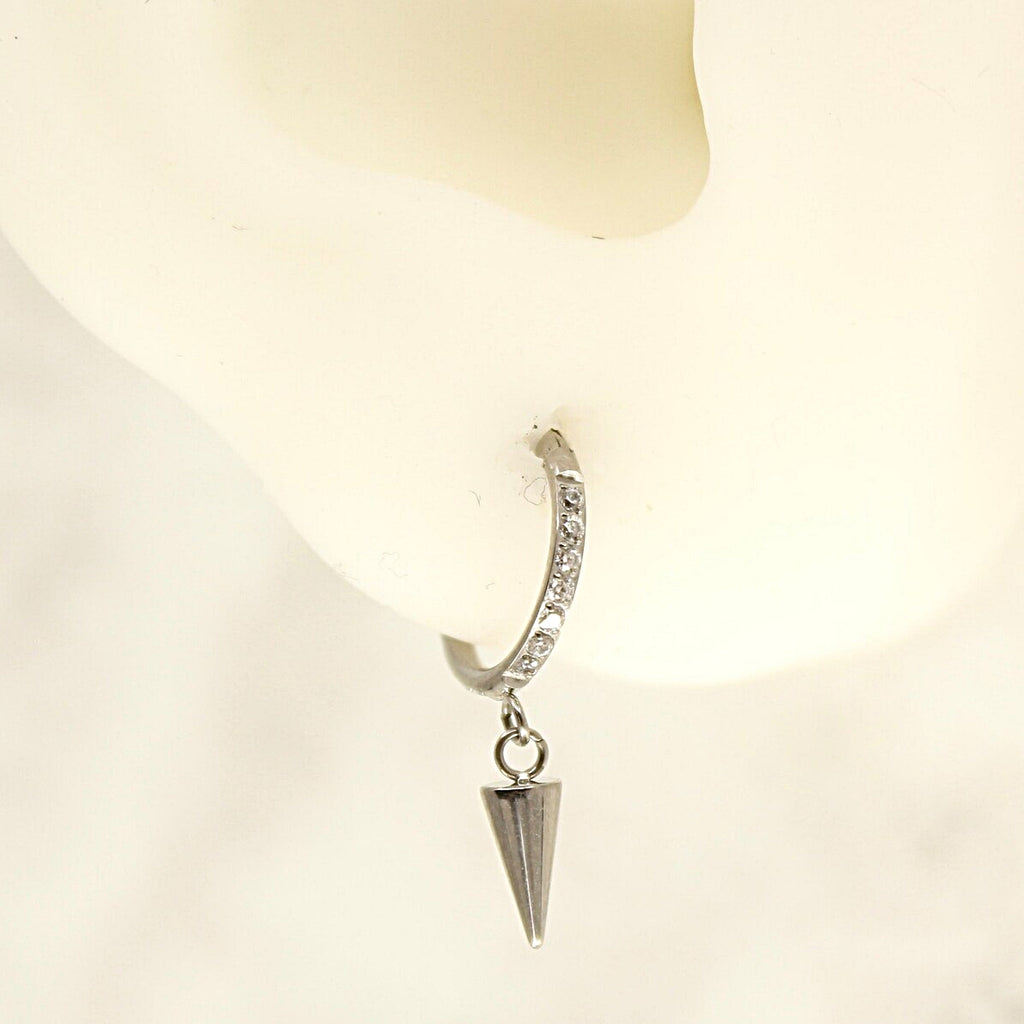 Titanium Spike Dangle Hinged Hoop – Bold Meets Brilliance