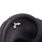 ASTM F136 Titanium 16G (1.2MM) Internally Threaded Curved Trinity Piercing Stud