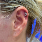 18K Gold Five Marquise Cluster Labret Lab Diamonds