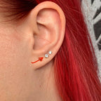Titanium 16G (1.2MM) Internally Threaded Crystal Labret Stud