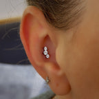 Titanium Internally Threaded Flat Back Curved Stud