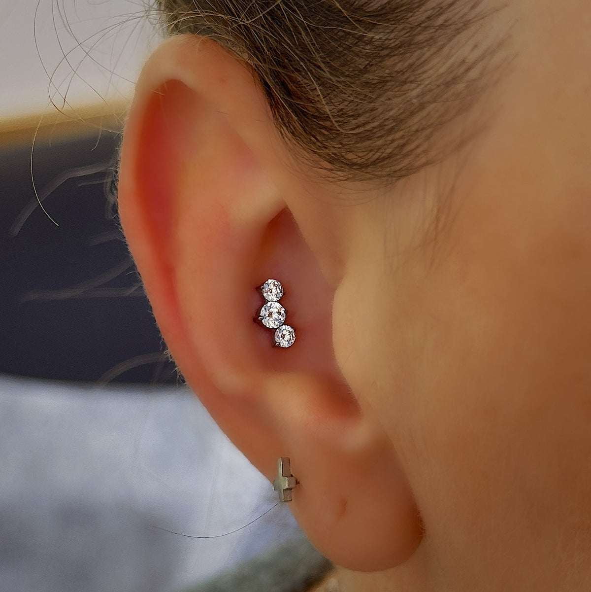 Titanium Internally Threaded Flat Back Curved Stud