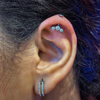 Bugadi / Vertical Helix Cluster — Bezel-Set