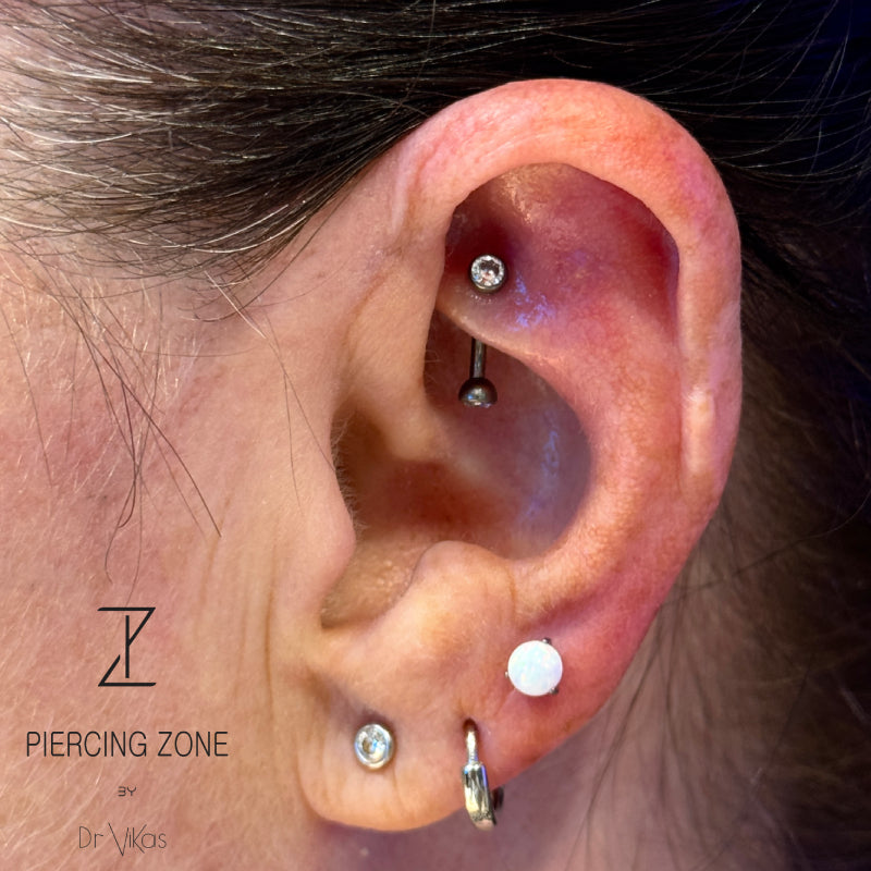 Titanium 16G (1.2MM) Internally Threaded Rook Eyebrow Piercing