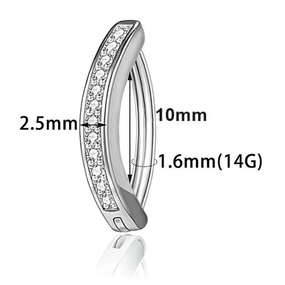 Titanium 14G (1.6MM) Click Lock Belly Button Piercing 10MM