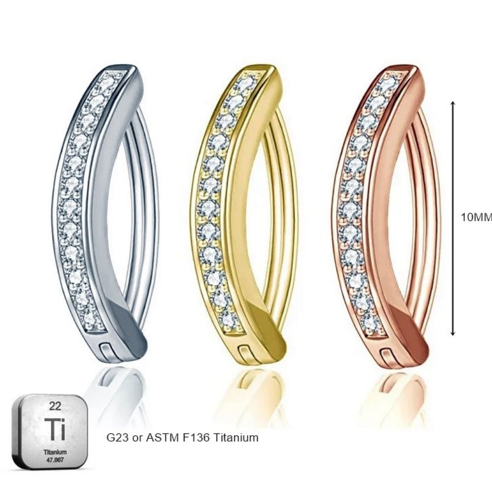 Titanium 14G (1.6MM) Click Lock Belly Button Piercing 10MM