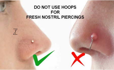Why We Do Not Use Hoops for Fresh Nostril Piercings