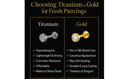 Choosing Titanium or Gold for Fresh Piercings: The Complete Guide