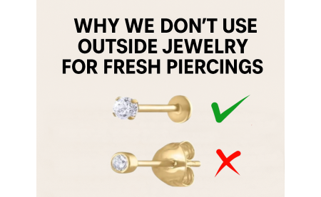 Why We Do Not Use Outside Jewelry for Fresh Piercings: A Commitment to Safety, Quality, and Healing