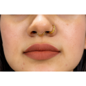 14K Solid Gold Plain Piercing Hoop 16G