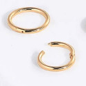 14K Solid Gold Plain Piercing Hoop 16G