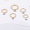 14K Solid Gold Plain Piercing Hoop 16G