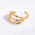 14K Solid Gold Plain Triple Layer Piercing Hoop 16G 8MM