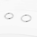 14K Solid White Gold Plain Piercing Hoop 16G