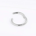 14K Solid White Gold Plain Piercing Hoop 18G