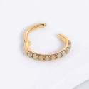 14K Solid Gold Opal Studded Piercing Hoop 16G 8MM