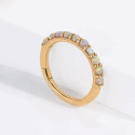 14K Solid Gold Opal Studded Piercing Hoop 16G 8MM