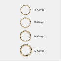 14K Solid Gold Plain Piercing Hoop 18G