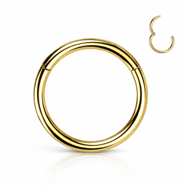 18K Yellow Gold Classic Hinged Hoop Ring