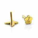 18K Gold Solid Butterfly Ear Piercing Stud