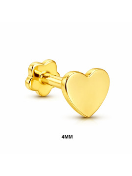 18K Gold Solid Heart...