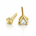 18K Gold Natural Diamond Flat Back Stud – Internally Threaded (16G)