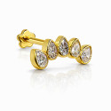 18K Gold Five Pear Lab Diamond Crown Ear Piercing Stud