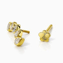 18K Gold Five Pear Lab Diamond Crown Ear Piercing Stud