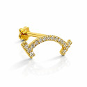 18K Gold Lab Diamond Curved Barbell – Internally Threaded Flat Back