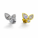 18K Gold Lab-Grown Diamond Leaf Cluster Ear Piercing Stud